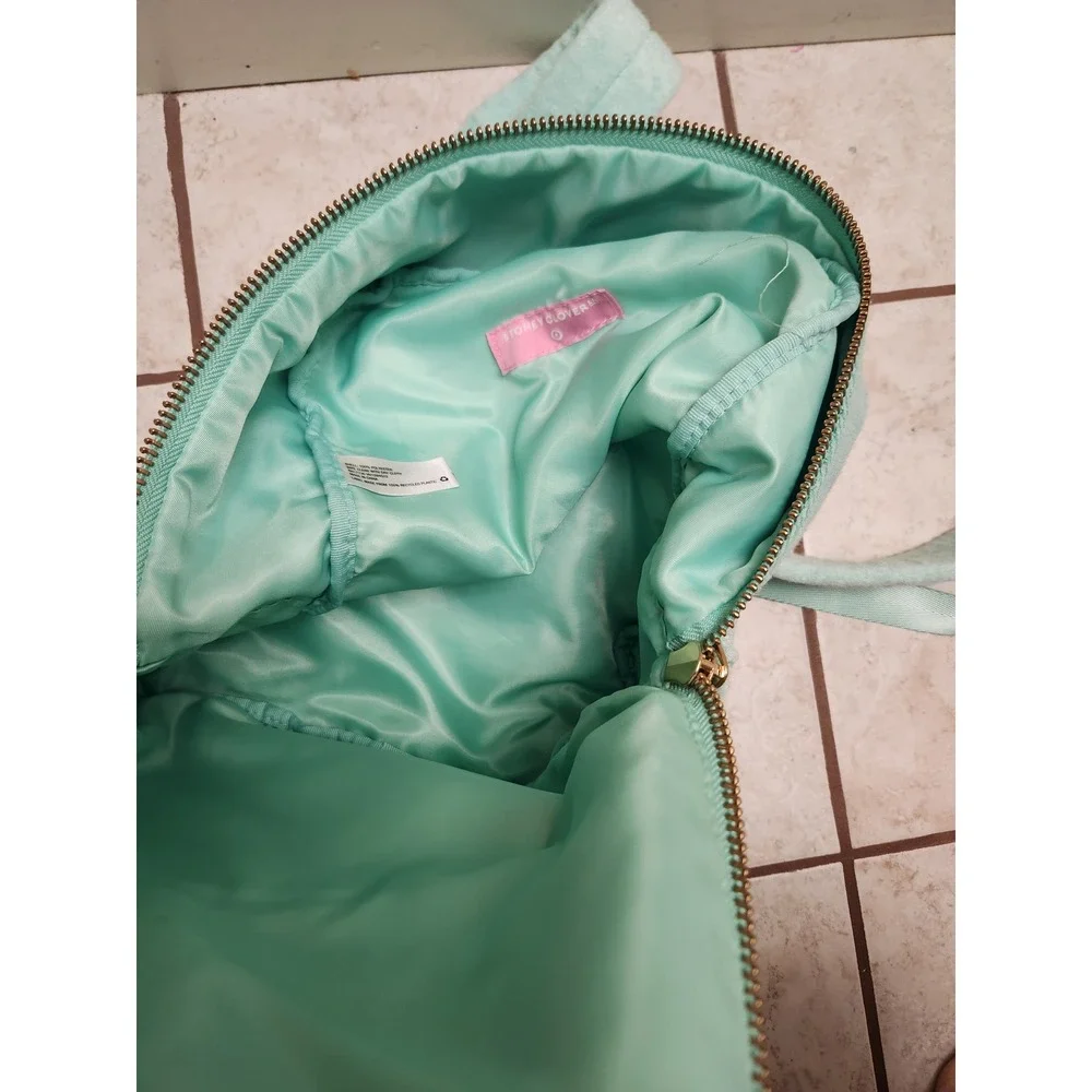 Stoney Clover Lane Mint Green Terry Cloth Small Backpack Gold Hardware‎